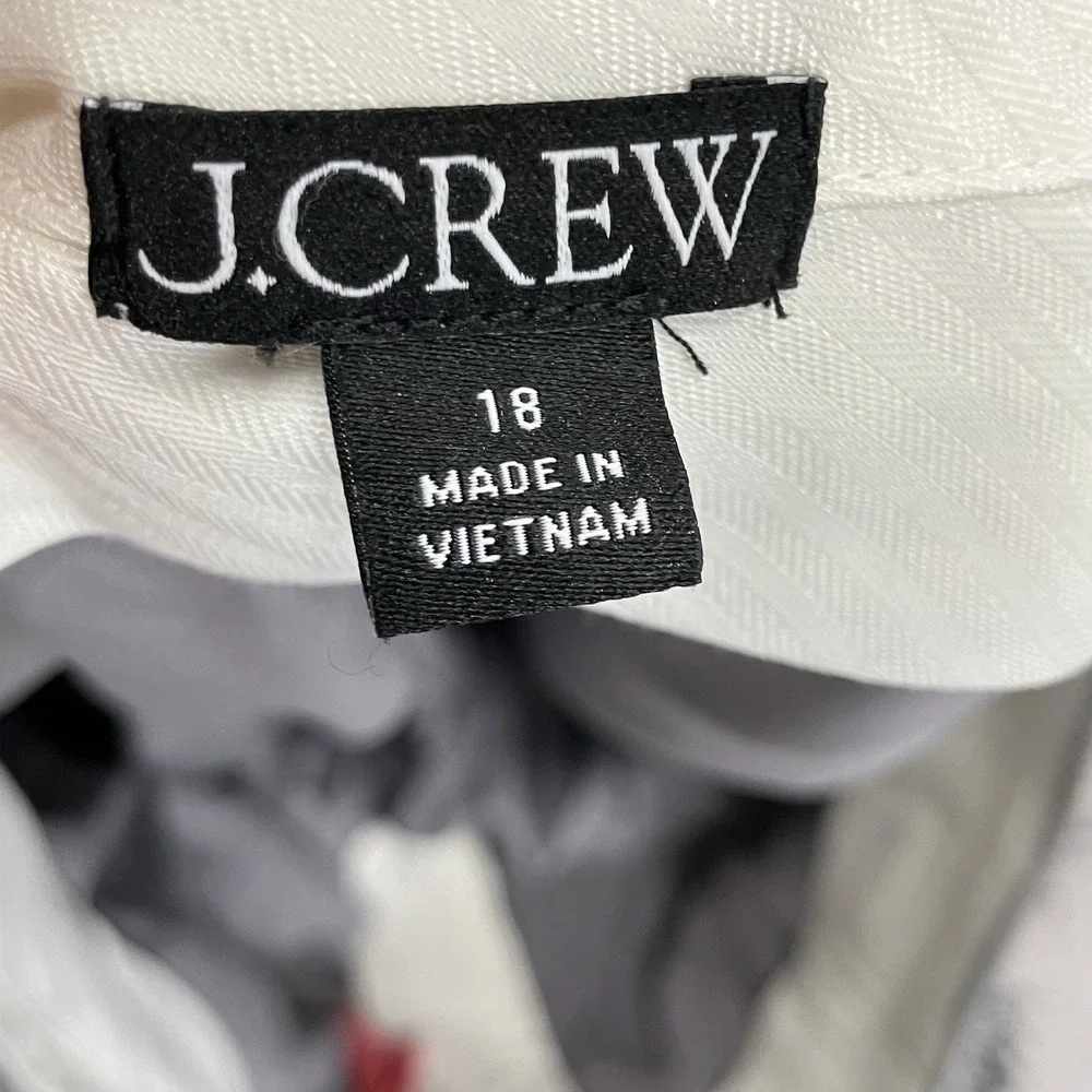J.Crew Gray‎ Dress Pants Womens Size 18 Straight Career Trouser Linen Blend